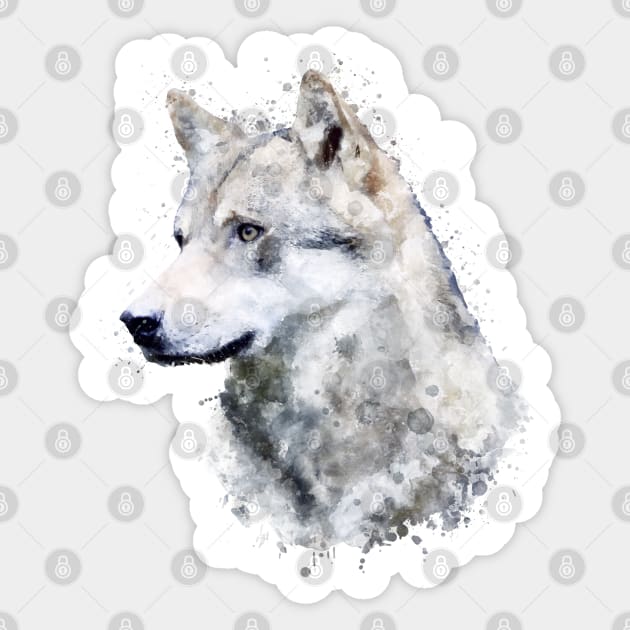 Dramabite Watercolor wolf wolves lover artsy artistic animal wildlife Sticker by dramabite